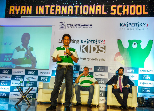 Sachin Tendulkar launching Kaspersky Kids program in India